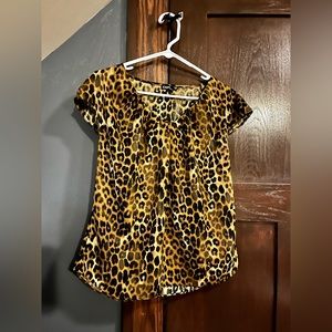 90s Express leopard print blouse | size S